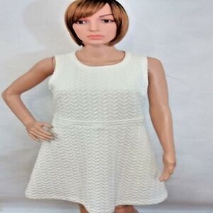 Ann Taylor Loft Women's Ivory White Seersucker Shift A-line Dress